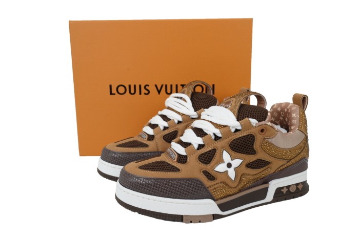Lou1s Vuitt0n Skate White Brown Diamond Surface