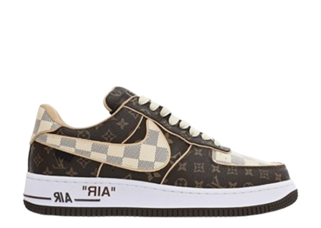 Lou1s Vuitt0n x Nike Air Force 1 Coffee