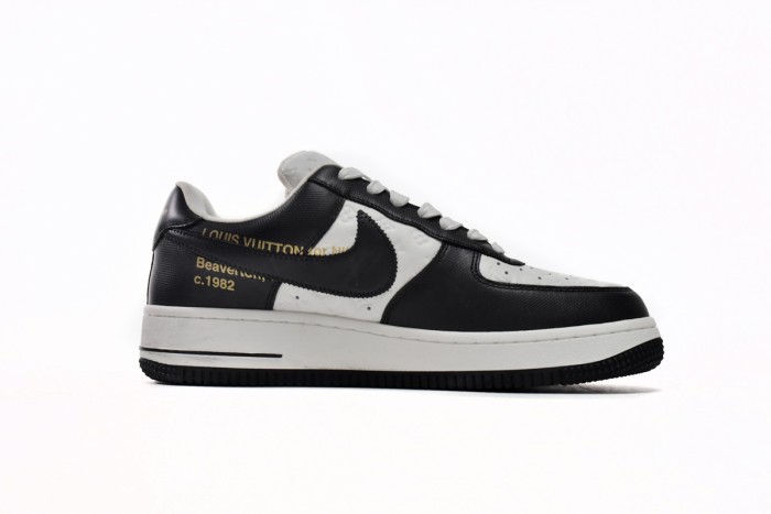 Lou1s Vuitt0n x Nike Air Force 1 Black White