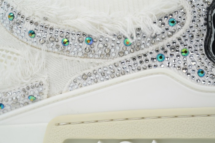 Lou1s Vuitt0n Skate Silver White Diamond