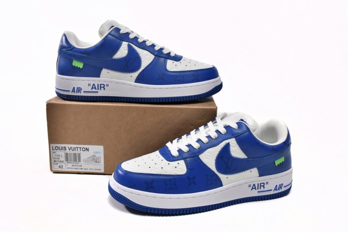 Lo1is Vuitt0n x Nike Air Force 1 White Blue