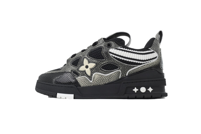 Lou1s Vuitt0n Skate Sneaker New Black Woolen Fabric