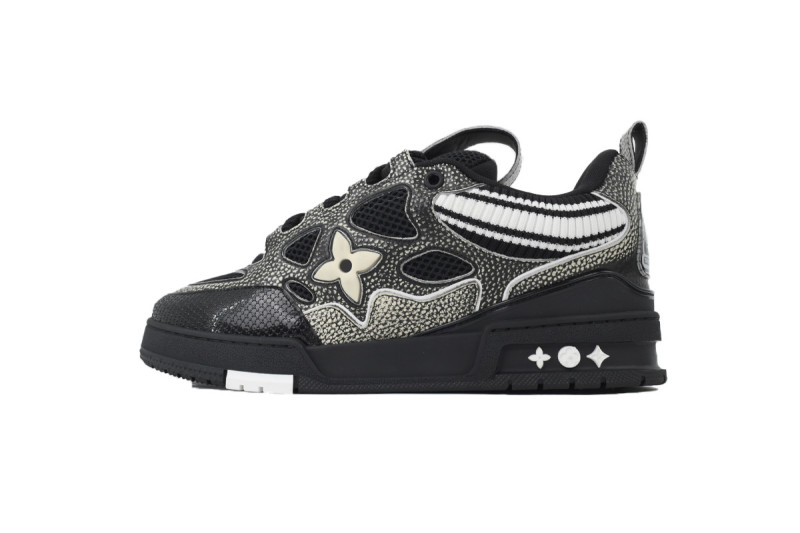 Lou1s Vuitt0n Skate Sneaker New Black Woolen Fabric