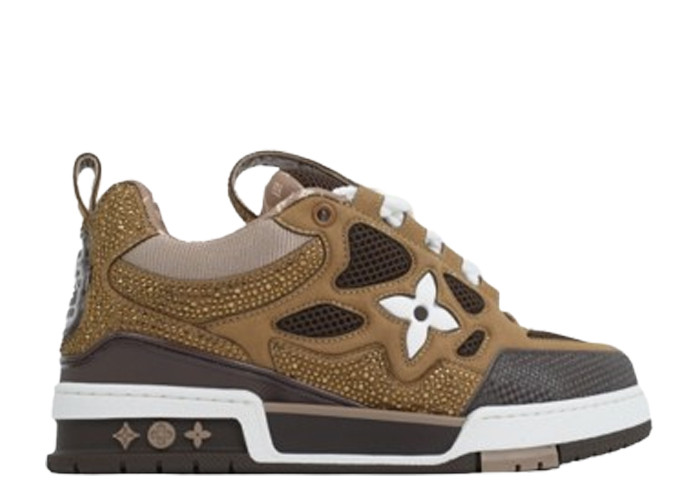 Lou1s Vuitt0n Skate White Brown Diamond Surface