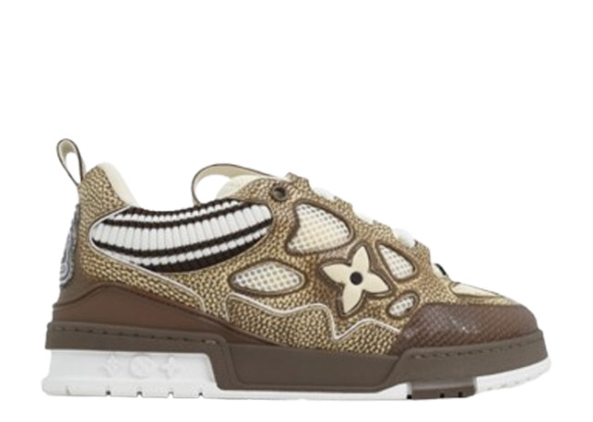 Lou1s Vuitt0n Skate Sneaker New khaki Wool Weaving