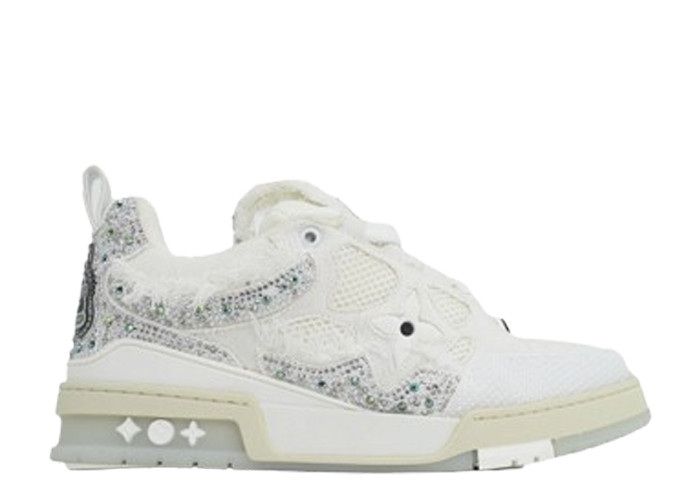 Lou1s Vuitt0n Skate Silver White Diamond