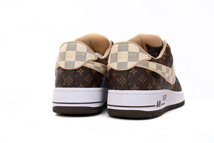 Lou1s Vuitt0n x Nike Air Force 1 Coffee