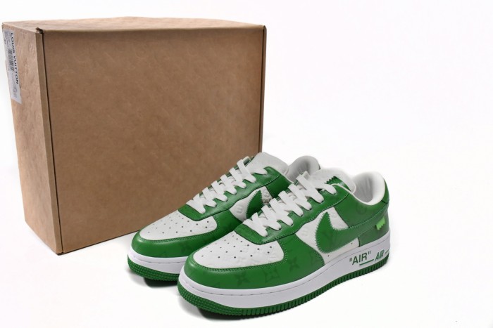 Lou1s Vuitt0n x Nike Air Force 1 White Green