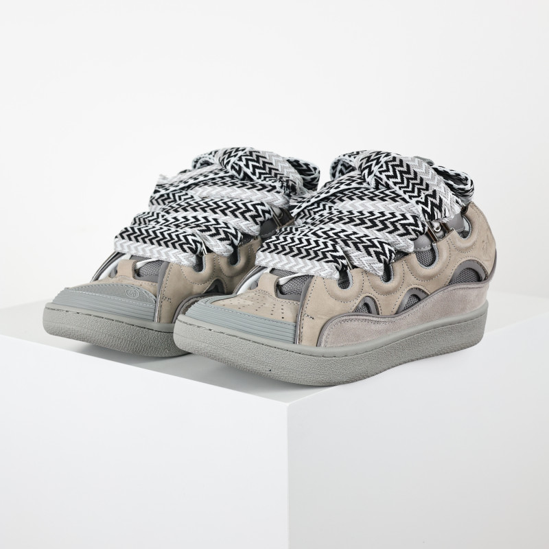 Lanvin Leather Curb Light Grey Blue