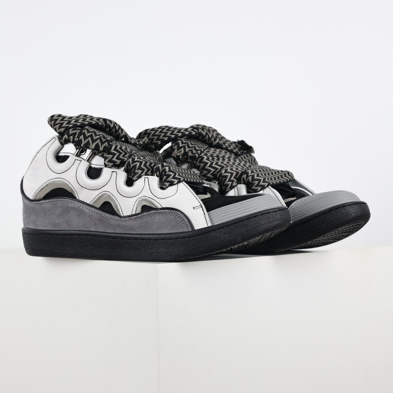 L@nvin Gray & Black Curb Sneakers