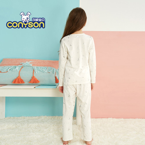 Wholesale Custom Cartoon Printed Long Sleeve Children Pajama Set Kids Designer Pajamas Kids Pjs Pyjamas