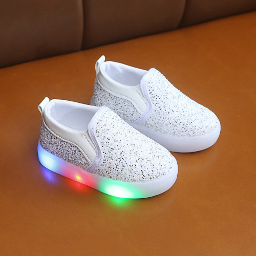 Conyson hot sale new fashion korean toddler size 21-30 Children's baby Casual shoes kids boy girl LED light shine sneakers shoes