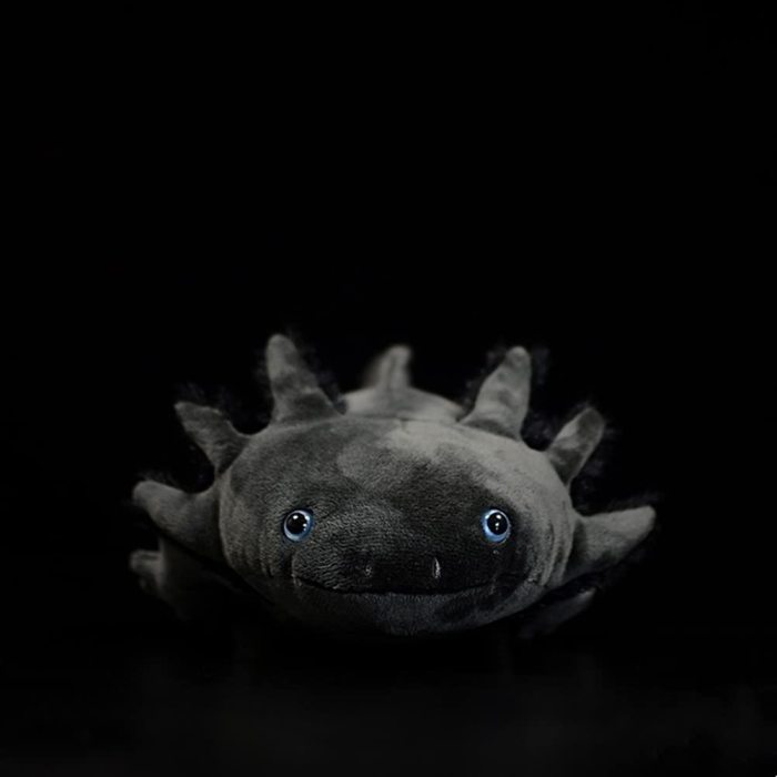 Axolotl Plush,Stuffed Animal,Lifelike Cute Ambystoma Plush Toy,Gifts for Kids,20 Inches Long(Black)