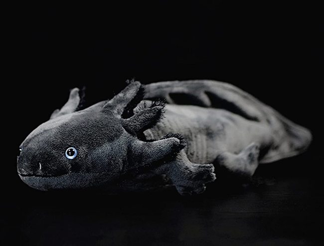 Axolotl Plush - Gray Axolotl Stuffed Animal, Realistic 20  Cute Ambystoma Creepy Reptilian Plush Toys, Unique Plush Gift Collection for Kids