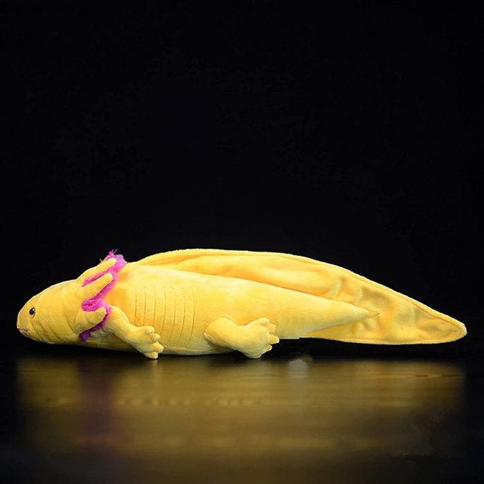 Axolotl Plush - Yellow Axolotl Stuffed Animal, Realistic 20  Cute Ambystoma Creepy Reptilian Plush Toys, Unique Plush Gift Collection for Kids