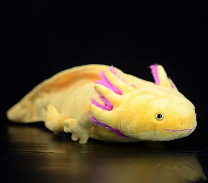 Axolotl Plush Toy - Simulation Yellow Axolotl Fish Soft Creepy Stuffed Animals 21 Inch, Cute Yellow Lizard Toys Real Plushie Toy, Gift Collection for Kids (Yellow)