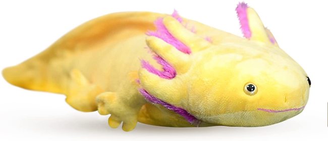 Axolotl Plush,Stuffed Animal,Lifelike Cute Ambystoma Plush Toy,Gifts for Kids,20 Inches Long(Yellow)