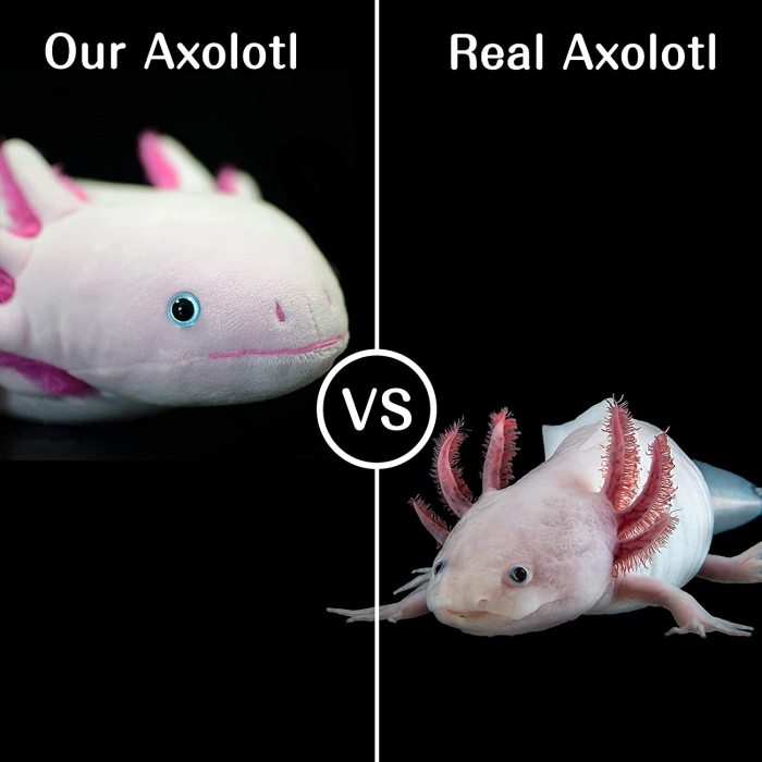 Axolotl Plush Toy - Simulation Pink Axolotl Fish Soft Creepy Stuffed Animals 21 Inch, Cute Pink Lizard Toys Real Plushie Toy, Gift Collection for Kids (Pink)