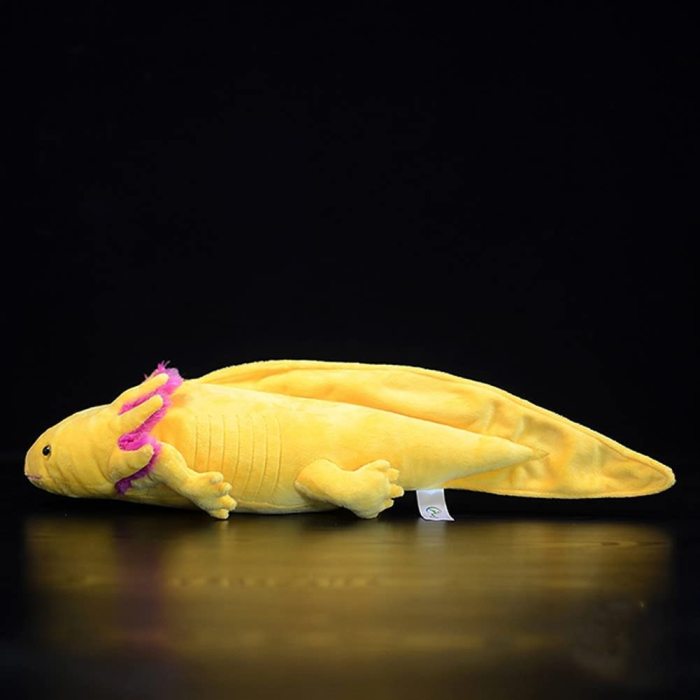 Axolotl Plush,Stuffed Animal,Lifelike Cute Ambystoma Plush Toy,Gifts for Kids,20 Inches Long(Yellow)