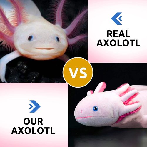 Axolotl Plush-Simulation Axolotl Stuffed Animals-Pink Cute Mexican Salamander Soft Toy-18 Inch Long Hexagonal Dinosaur Reptilian Plush Toys Pink