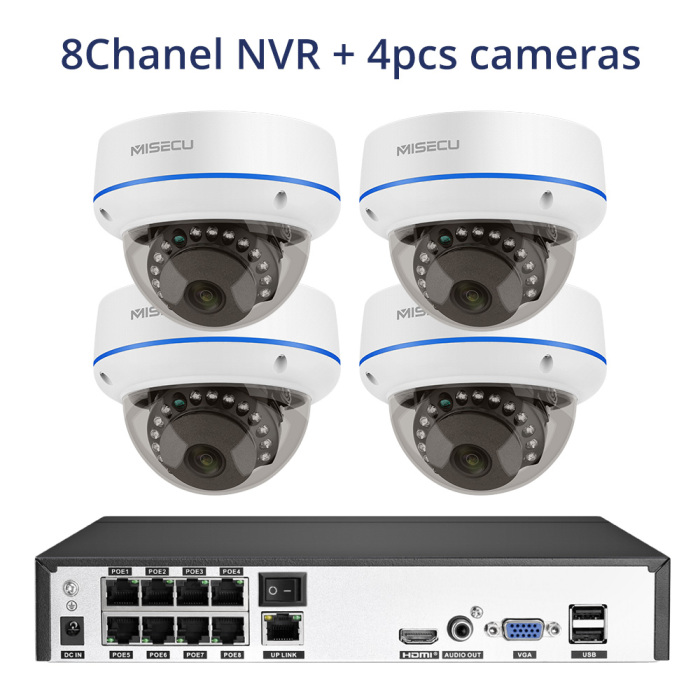 8CH POE Camera System 5MP Security Camera with H.265 POE Recorder