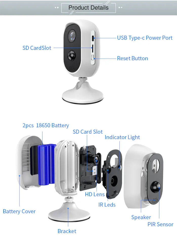 3MP Battery Camera Wireless Security AI Camera