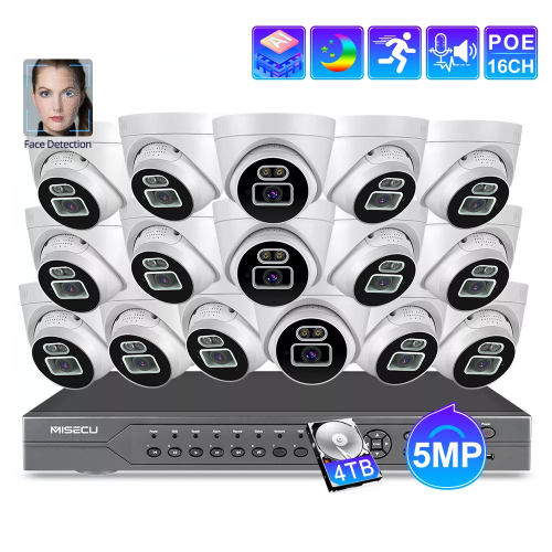 16CH 5MP POE Camera Indoor System Support Two Way Audio