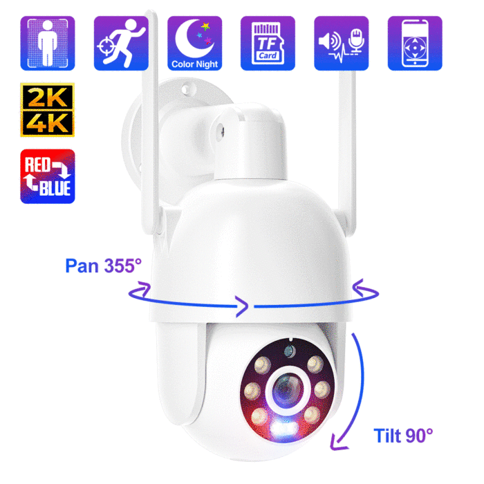 XM-PT825-40W 4MP WiFi PTZ AI Human Tracking Dome Camera