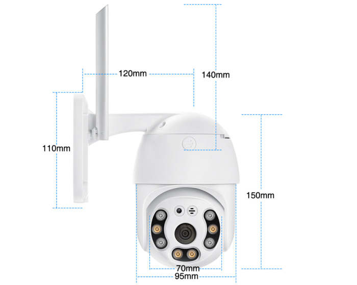XM-PT817-50W Wifi PTZ Camera 5MP Resolution Support SD Card