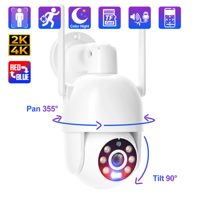 XM-PT825-80W 8MP WiFi PTZ AI Human Tracking Dome Camera