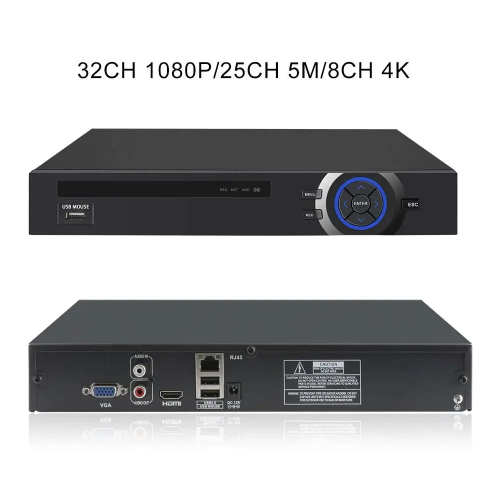 H.265 32CH Recorder Support 1080P 5MP 4K CCTV Camera