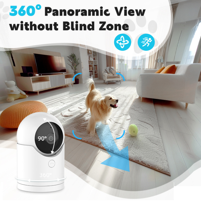 Mastertian Video baby monitors 2K Pan/Tilt Security Cameras for Home Security Indoor, AI Voice Change for 2-Way Talk, Motion Detection, 24/7 SD Recording/Cloud Storage, Baby Monitor/dog/Pet Camera with Phone App