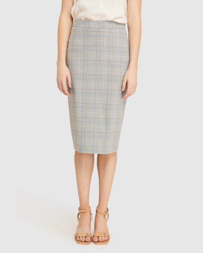 PEGGY ECO CHECK SUIT SKIRT