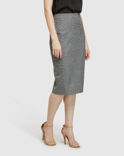 PEGGY ECO CHECKED SUIT SKIRT