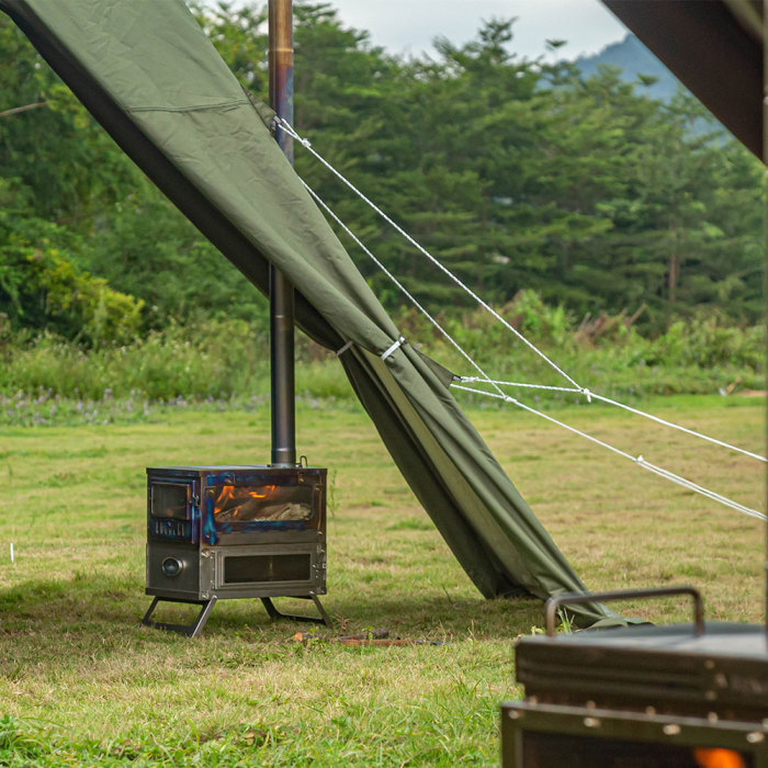 Φ2.36in x 14.17in (Φ6cm x 36cm) 티타늄 스토브 파이프 전부 분리형 조립된 난로 파이프