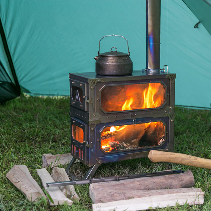 T-BRICK MAX 티타늄 캠핑 난로 초경량 접이식 나무 스토브