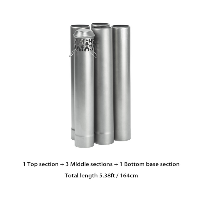 Φ2.36in x 14.17in (Φ6cm x 36cm) 티타늄 스토브 파이프 전부 분리형 조립된 난로 파이프