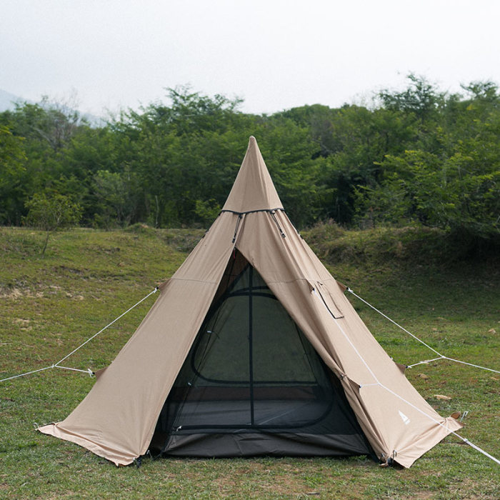 YARN 면 티피 홀옷감 포함 캠핑 캔버스 텐트 2 인
