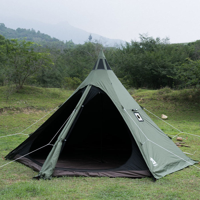 MANTA 티피 캠핑 텐트 내화성홀옷감가 있는 난로텐트 2-4인