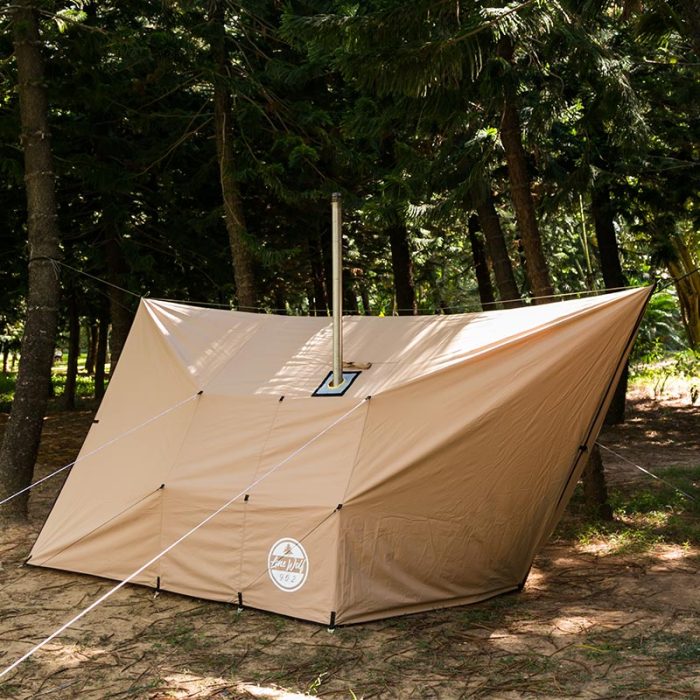 Rhombus 해먹 타프 캔버스 캠핑 쉘터 내화성 홀옷감 포함 부시크래프트 Lonewolf902