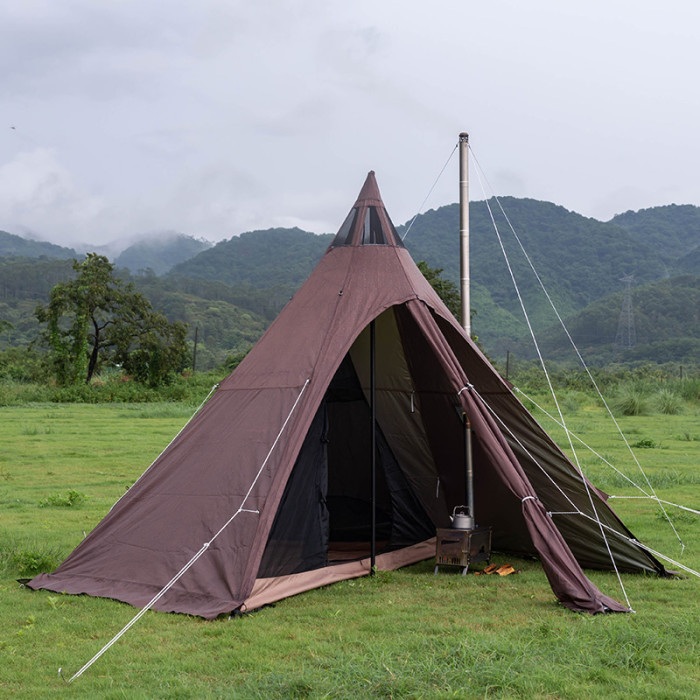 MANTA 티피 캠핑 텐트 내화성홀옷감가 있는 난로텐트 2-4인