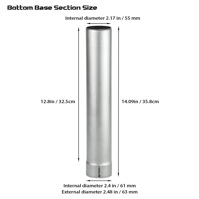 Φ2.36in x 14.17in (Φ6cm x 36cm) 티타늄 스토브 파이프 전부 분리형 조립된 난로 파이프