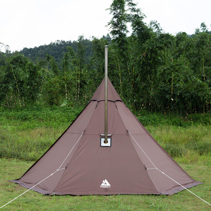 HEX Plus 캠핑용 내화성홀옷감가 있는 난로 텐트 2-6인