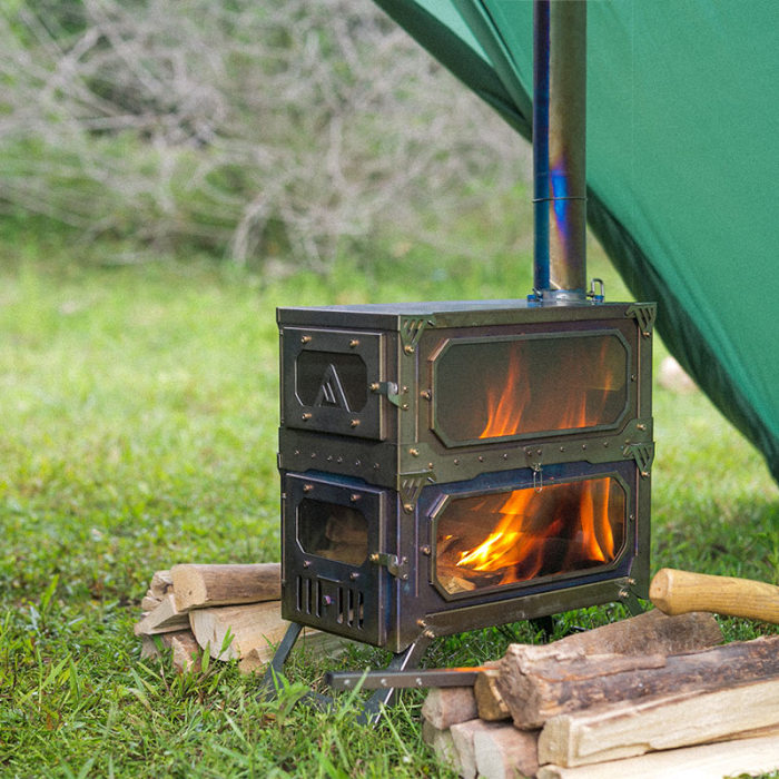 T-BRICK MAX 티타늄 캠핑 난로 초경량 접이식 나무 스토브