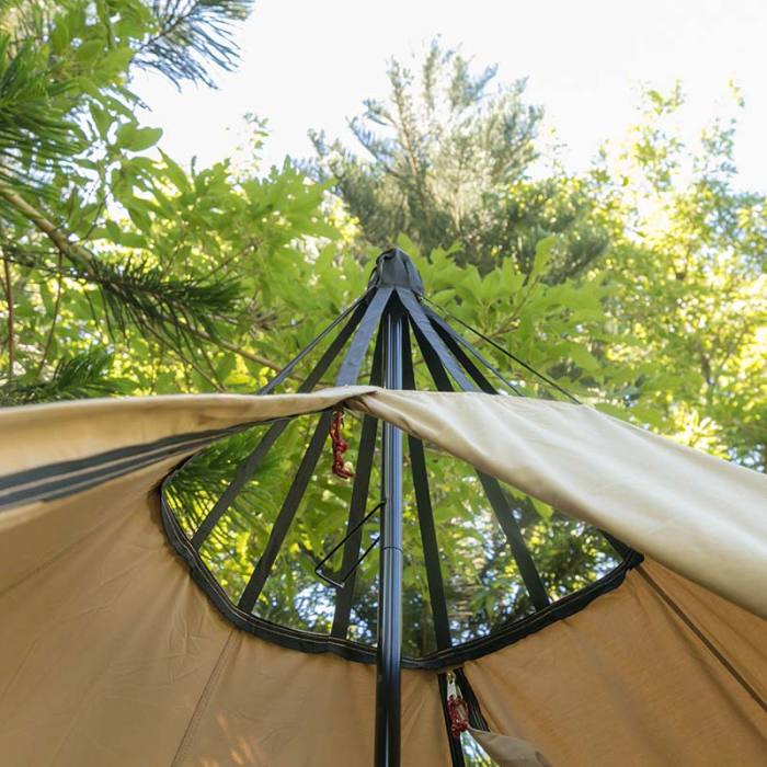 YARN Plus 캠핑용 캔버스 난로텐트 내화성홀옷감가 있는 면텐트 2-4인