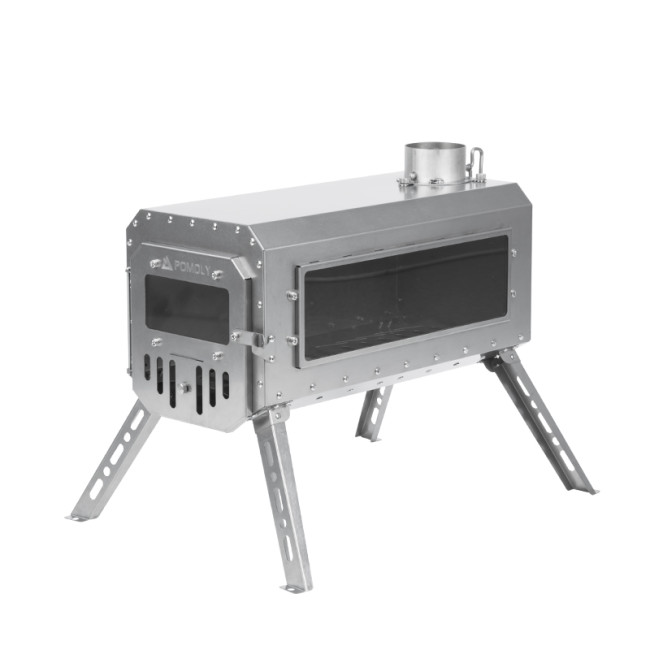 Traveller 캠핑 나무난로 초경량 휴대용 티타늄 텐트 스토브 - POMOLY