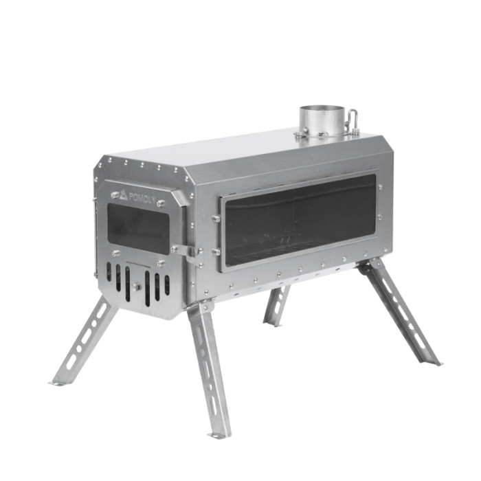 Traveller 캠핑 나무난로 초경량 휴대용 티타늄 텐트 스토브 - POMOLY