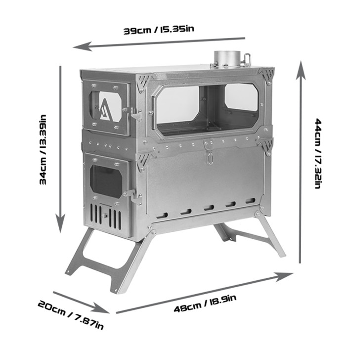 T-BRICK MAX 티타늄 캠핑 난로 초경량 접이식 나무 스토브
