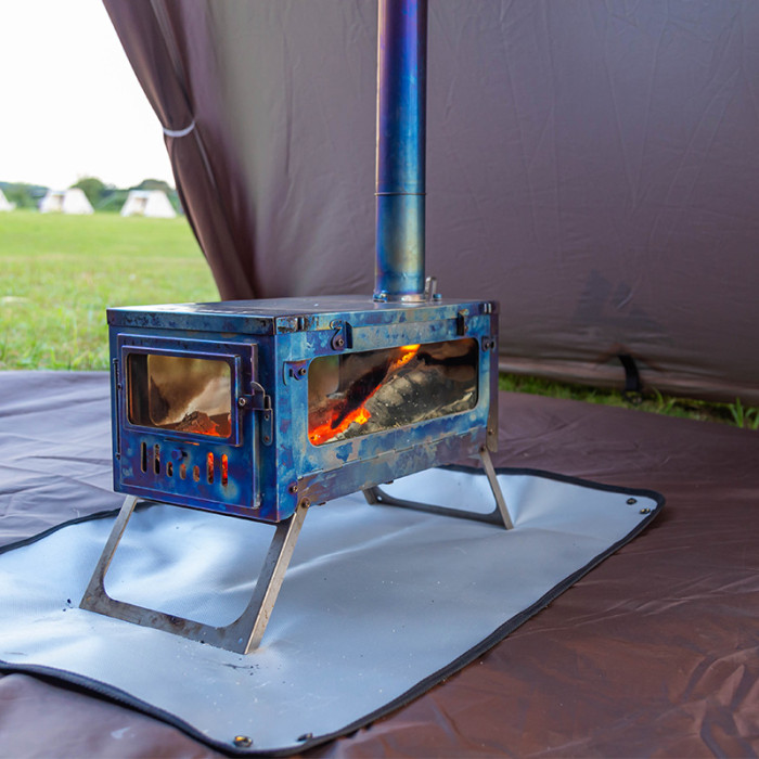 POMOLY 캠핑용 난로 엠버 매트 불 구덩이 매트(73 x 58 cm)