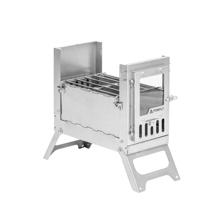 티타늄 캠프파이어 그릴 및 사이드 선반 | X-Ti 시리즈 스토브용 2-in-1 액세서리 | POMOLY 신상품 2025